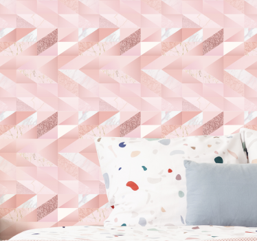 Schlafzimmer Tapete rosa geometrisch - TenStickers
