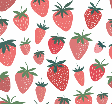 Tapeten für die Küche handgezeichnet erdbeeren - TenStickers