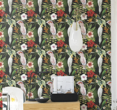 Tier Wandtapete Helle farbe papageien - TenStickers