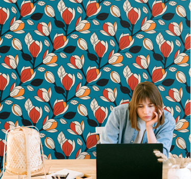 Vliestapete Esszimmer Sommerliche blumenmotive - TenStickers