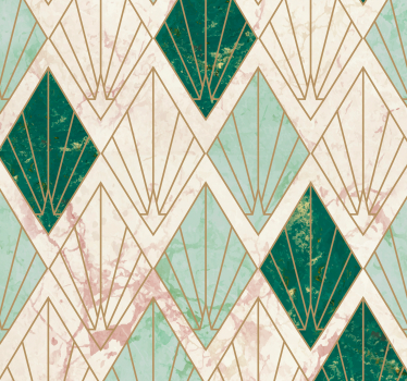 Vliestapete Fliesen Art deco meergrünes Muster - TenStickers