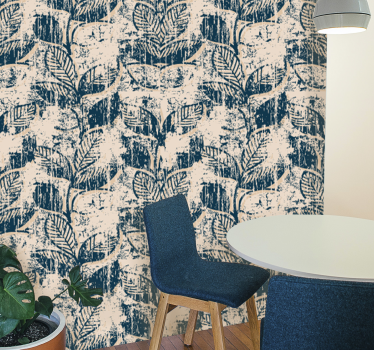 Vintage Blättermuster Tapete Wohnzimmer - TenStickers