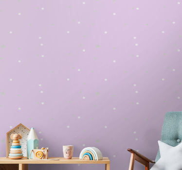 Vliestapete Sterne Rosa Hintergrund mit grauen sternen - TenStickers