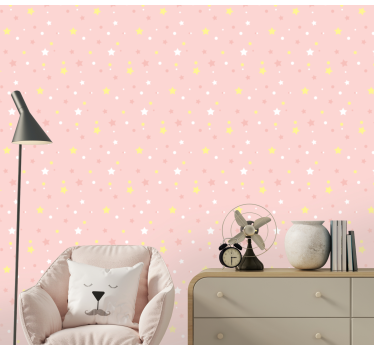 Vliestapete Sterne Rosa hintergrundsterne - TenStickers