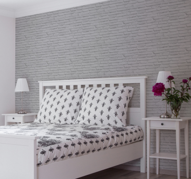 Schlafzimmer Tapete Ziegel Weißer strukturierter ziegelstein - TenStickers