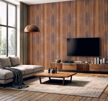 Wohnzimmer Wandtapete mit Holzstäben - TenStickers