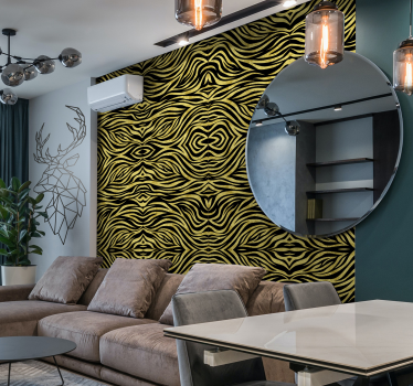 Wohnzimmer Tapeten Goldenes zebramuster zebra - TenStickers