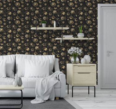 Wolken und Sterne Schlafzimmer Tapete - TenStickers